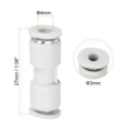 thumbnail image 2 of Unique Bargains 4mm à 3mm Réduction Pousser pour Connecter Raccord de Ligne d'Air Blanc, Pack de 5, 2 of 4