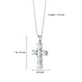 thumbnail image 2 of PEORA Created White Fire Opal Cross Pendant Necklace for Women 925 Sterling Silver, 3 Carats total Oval Shape, with 18 inch Chain, 2 of 3