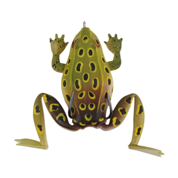 Frog lure compacto resistente suave y sin trucha de cebo de pesca ligera lucio Amarillo oscuro