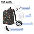 thumbnail image 3 of Fotbe Vintage Records Printed Canvas Daypack - Stylish and Durable Vintage Compact Backpack - Class, Work, Travel, or Laptop Bookbag,Organized Compartments-Medium, 3 of 5