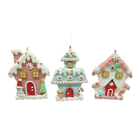 North Pole Sweet Shoppe Set of 3 Assortment Candy House Ornaments