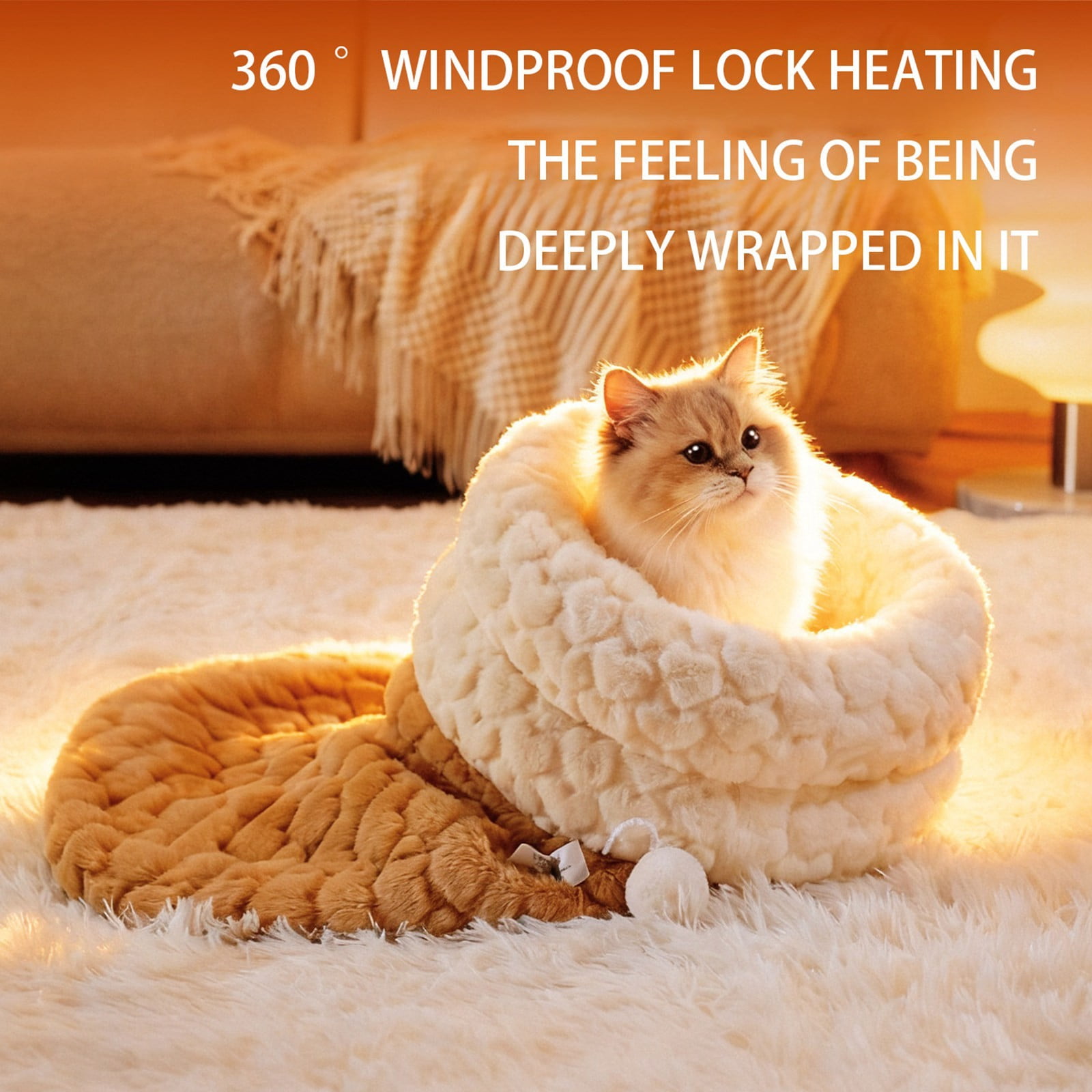 Winter Warm Indoor Cat Bed Soft Sleeping Mat With Removable Cushion Cozy Pet For Small Medium Cats