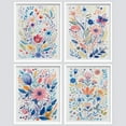thumbnail image 4 of PixonSign Framed Wall Art, Blue and Pink Wildflower Botanical Posters, Set of 4 Forest Floral Wall Decor Prints, Nature Wilderness Wall Décor for Living Room, Bedroom, Office - 8"x10" White, 4 of 5