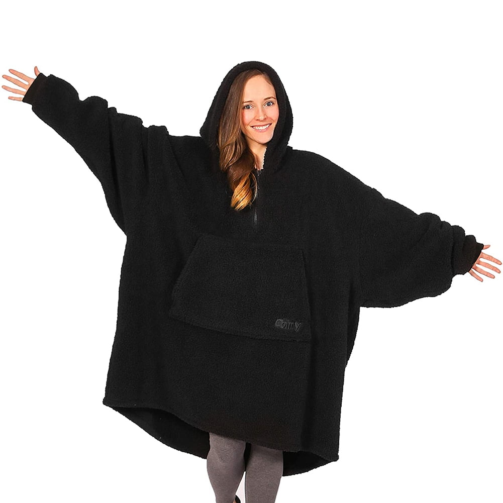 Details about   Oversized Wearable Blanket Hoodie Sweatshirt Comfy Fleece Pullover With Pocket