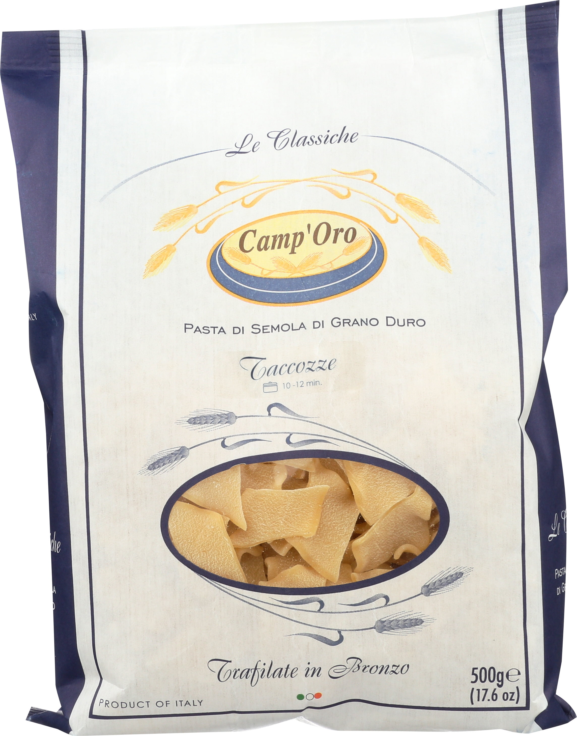 Camp'Oro Le Classiche Italian Bronze Die Cut Pasta, Taccozze, 17.6 Ounce (2 Pack)