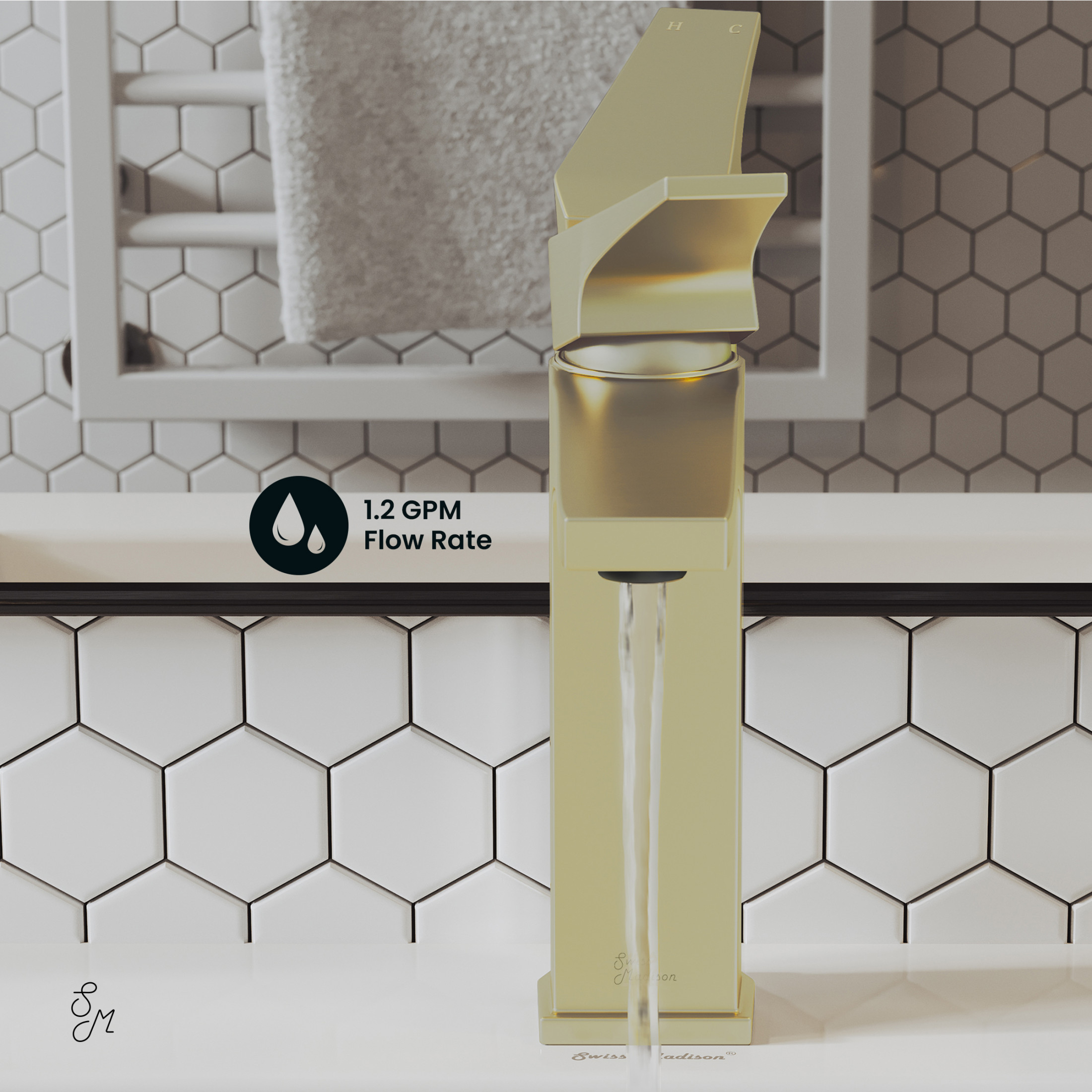 Voltaire Single Hole, Single-Handle, Bathroom Faucet in Brushed Gold