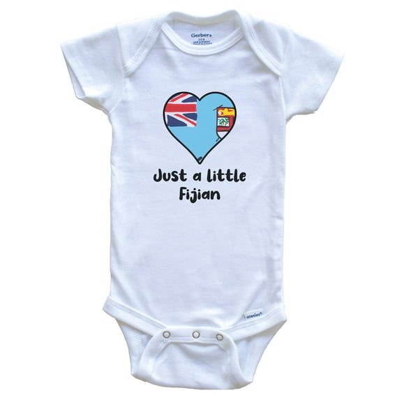 Just A Little Fijian Fiji Flag Heart Baby Bodysuit