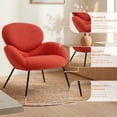 thumbnail image 6 of Modern Accent Chair, Upholstered Sherpa Reading Armchair Teddy Fabric with Metal legs for Living Room,Bedroom, 6 of 11