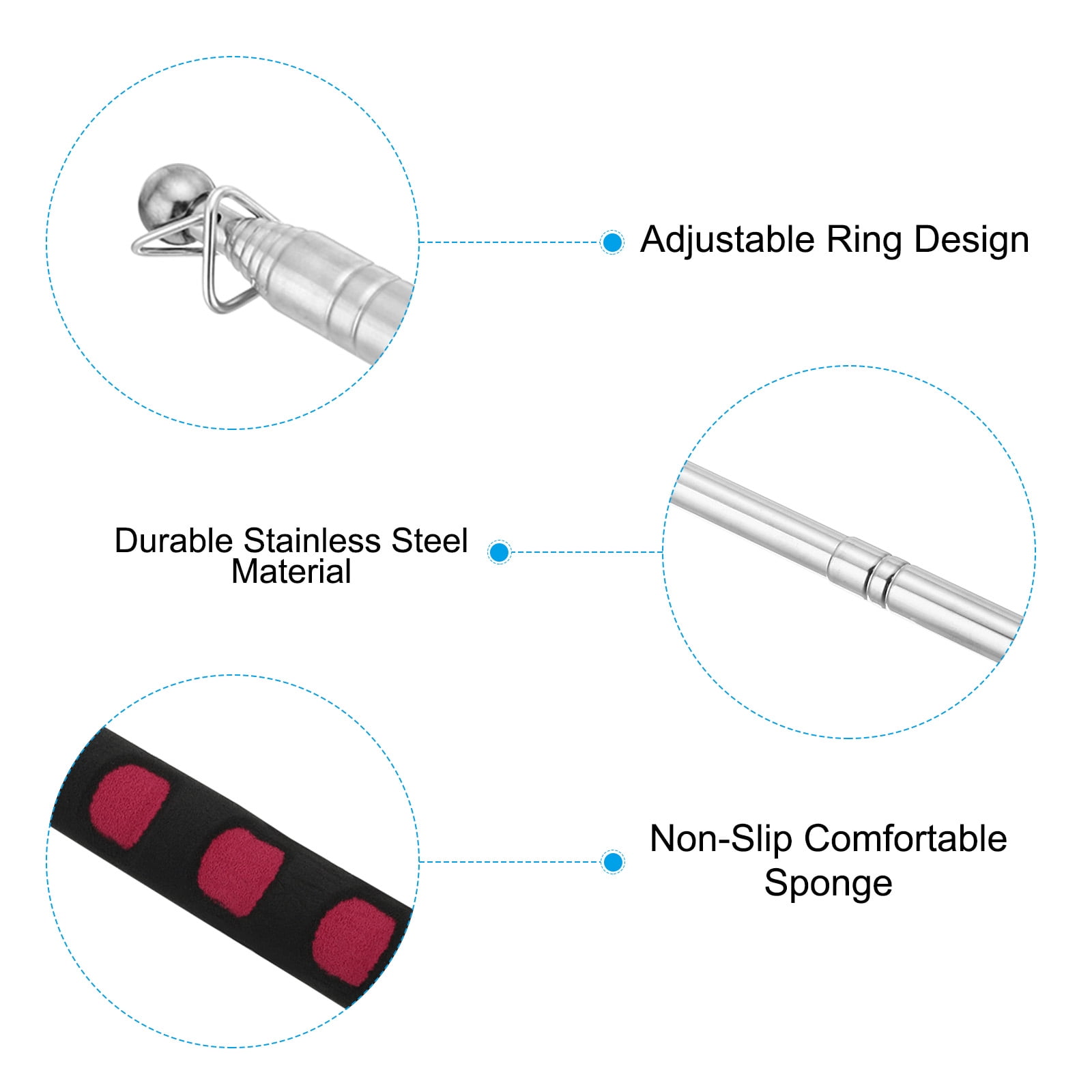 Unique Bargains Handheld Flagpoles with Comfortable Sponge Handle Red