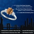 thumbnail image 2 of Gem Stone King 925 Sterling Silver Brown Tiger Eye and White Moissanite Engagement Ring for Women | 1.96 Cttw | Oval 9X7MM | Gemstone Birthstone | Size 9, 2 of 7