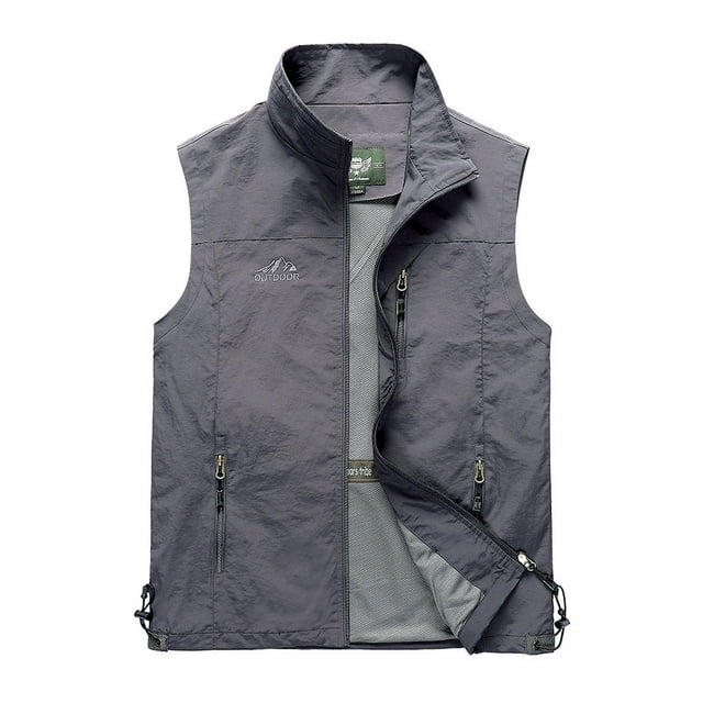 Chaleco de secado rápido para ocio al aire libre de primavera y verano para hombre, chaleco de fotografía con cuello Simple a la moda para hombre
