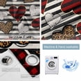 thumbnail image 2 of Valentine's Day Blackout Curtains for Bedroom, Black Red Strip Love Hearts Plaid Thermal Insulated Kitchen Drapes with Grommets, Light Blocking Window Treatment, 2 Panels 42" x 84", 2 of 7