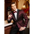 thumbnail image 2 of COOFANDY Mens Floral Tuxedo Jacket Embroidered Blazer Shawl Lapel Dress Suit Slim Fit for Christmas Prom Wedding Homecoming Party, 2 of 9