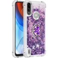 thumbnail image 3 of case for Motorola Moto E7 Power Case,Creativity Clear Quicksand Glitter Flowing Liquid Floating Soft TPU Case w/Stand Bling Diamond Sparkle Phone Cover for Motorola Moto E7 Power  Purple, 3 of 14