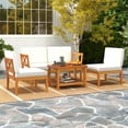 thumbnail image 5 of Costway 10 PCS Acacia Wood Patio Furniture Set with Cushions and 2-Tier Coffee Table, 5 of 9
