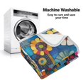 thumbnail image 5 of Yayeee Throw Blanket for Couch Soft Warm 50" x 60" Sofa Chair Bed Decoration, Blue Colorful Flowers, 5 of 7