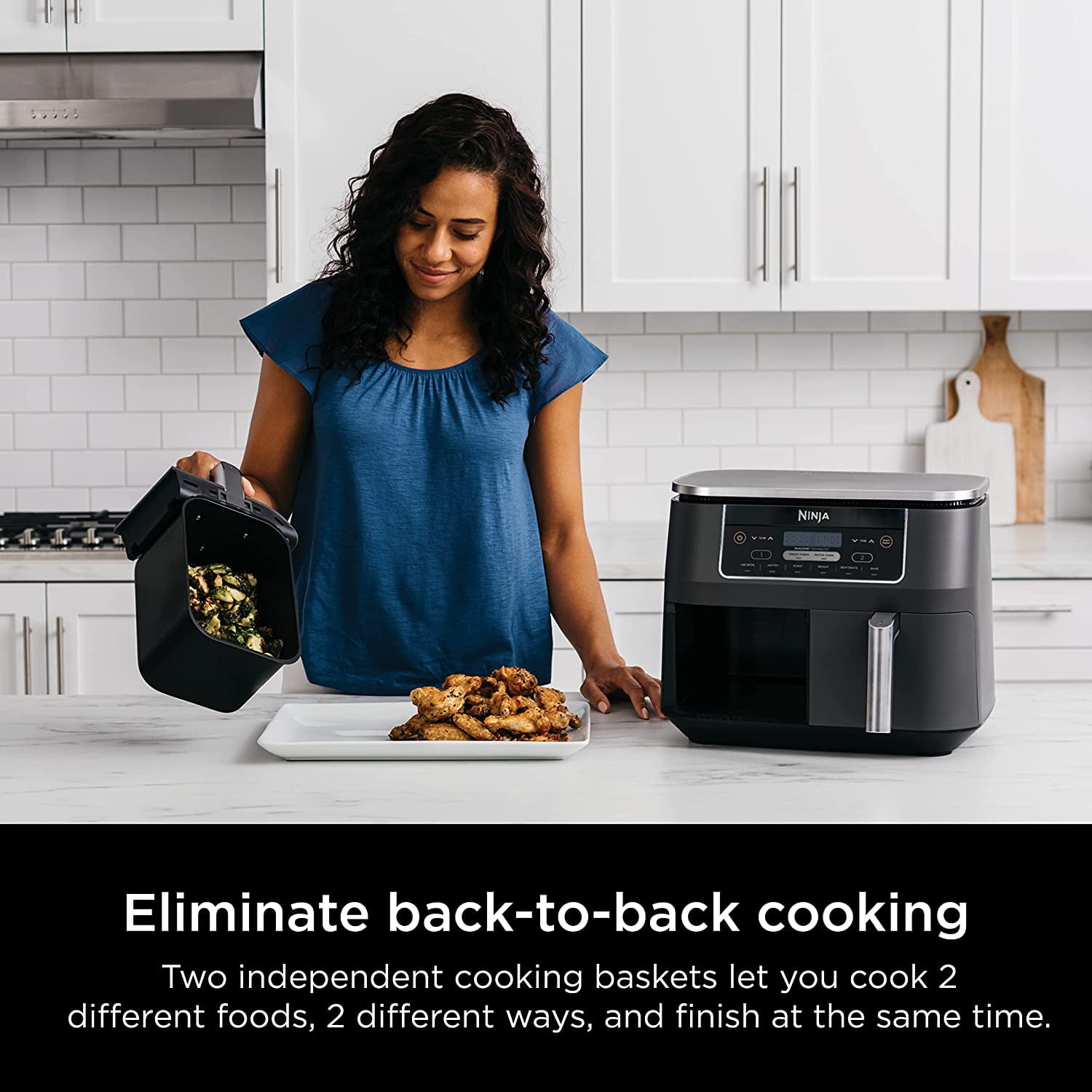 Ninja DZ201 Foodi 8 Quart 6-in-1 DualZone 2-Basket Air Fryer with 2  Independent Frying Baskets for Sale in New York, NY - OfferUp