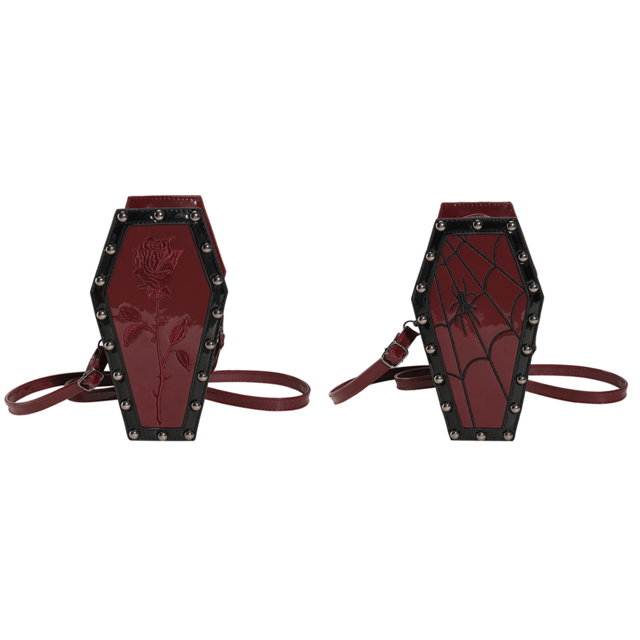 Bolso Tipo Cartera Ataúd para Mujer Bandolera Cuero PU Con Dibujos Animados Halloween (estilo 1)