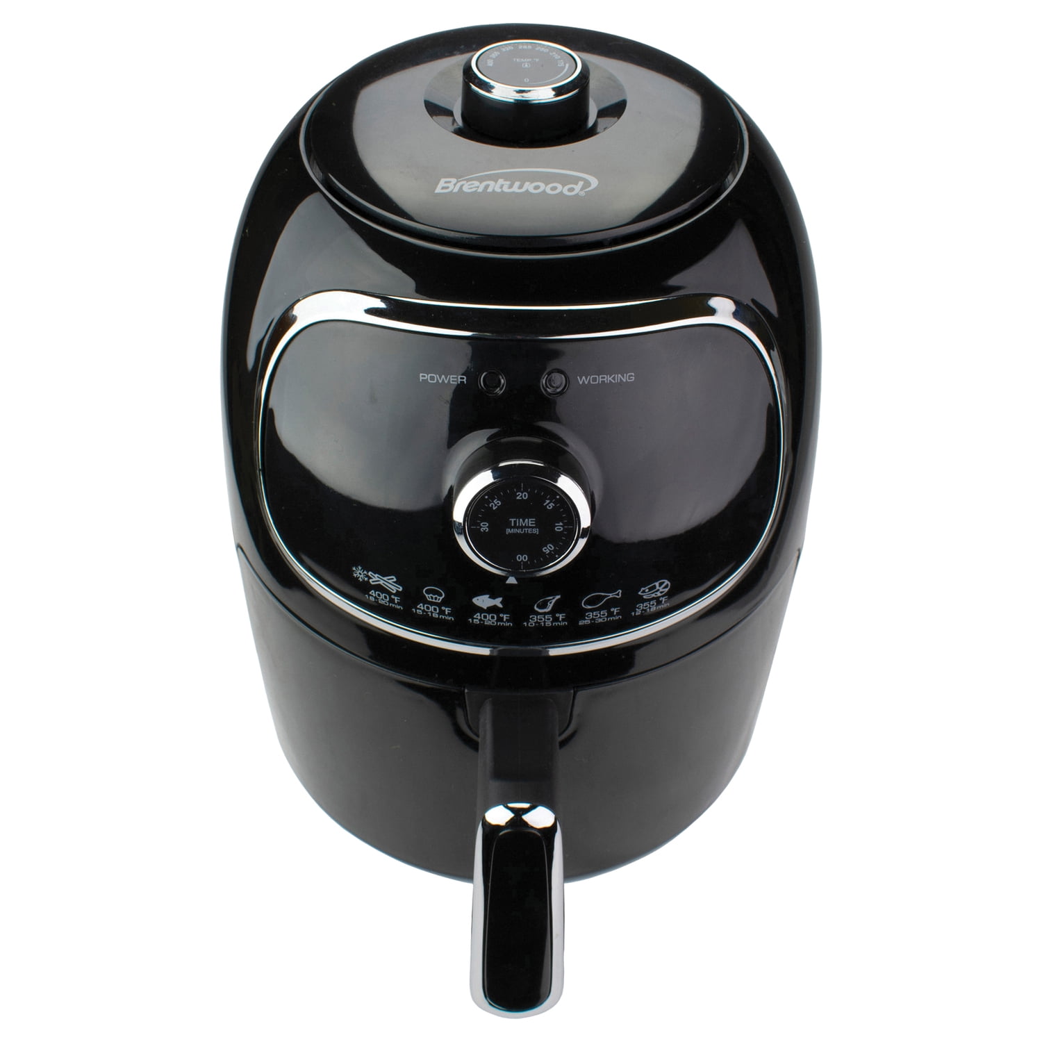 Brentwood 2-Qt. 1,200-Watt Electric Air Fryer with Timer and Temperature Control (Black), AF-202BKPT