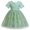 w93# Green145, variant on Wuxian Girls Ruffles Fly Sleeve Tutu Dress Christmas Lace Short Sleeve O-Neck High Waist Sparkly Flower Embroidery Print Cute Bow Winter Party Princess Mesh Dresses Christmas Dress,Green,3-4 Years
