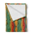 thumbnail image 2 of Abstract Soft Flannel Fleece Throw Blanket, Wavy Vertical Stripes Pattern Repeating Waves and Circles Funky Retro Artwork, Cozy Plush for Indoor and Outdoor Use, 50" x 60", Multicolor, by Ambesonne, 2 of 5