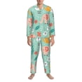 thumbnail image 3 of Fotbe Elephant and Flowers Pijama de Hombre con Estampado de Manga Larga, Conjunto de 2 Piezas, Ropa de Dormir Suave y Cómoda con Bolsillos-Medium, 3 of 7