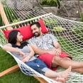 thumbnail image 4 of Vivere Double Polyester Rope Spreader Bar Hammock - White, 4 of 5
