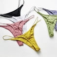 thumbnail image 3 of Braguitas sexys de mujer de algodón con hilo fino de licra con cinturilla fina, tanga cómoda y transpirable para mujer, 3 of 6