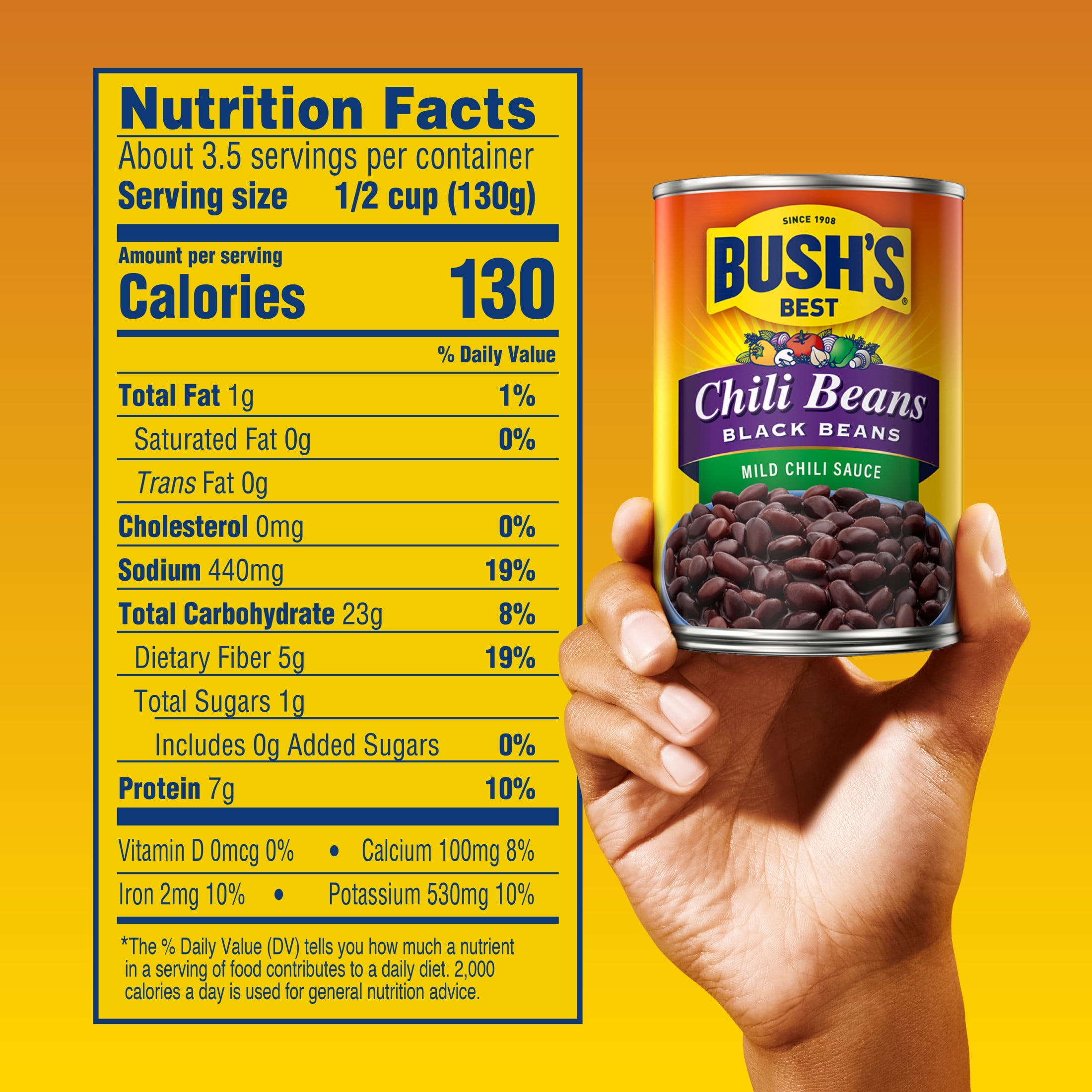 (12 pack) Bush's Chili Beans, Canned Black Beans in Mild Chili Sauce, 15.5 oz Can