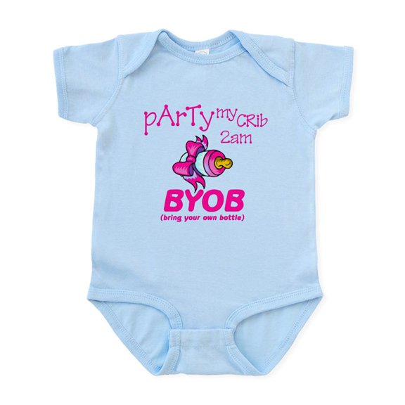 CafePress - Party At My Crib Infant Bodysuit - Baby Light Bodysuit, Size Newborn - 24 Months