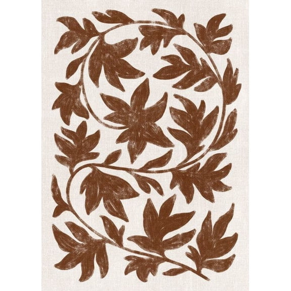 Brown Botanical On Linen Print Wall Art, Modern Wall Decor For Living Room Bedroom, 8x12 UNFRAMED