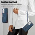 thumbnail image 4 of RFID BLOCKING Wallet Case for Samsung Galaxy A32 5G with Card Holder, Zipper Pocket Kickstand Function Shockproof Purse Phone Cover with Removable Shoulder Strap & Wrist Strap, Blue, 4 of 10