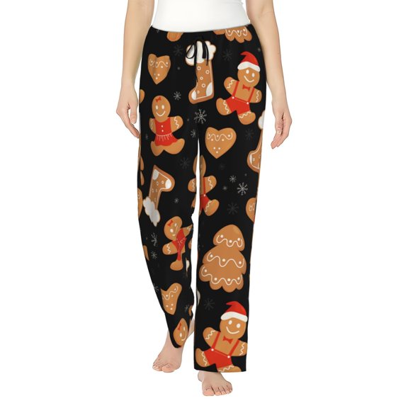 Christmas Gingerbread Women'S Pajama Pants Drawstring Pj Bottoms Pants With Pockets Small