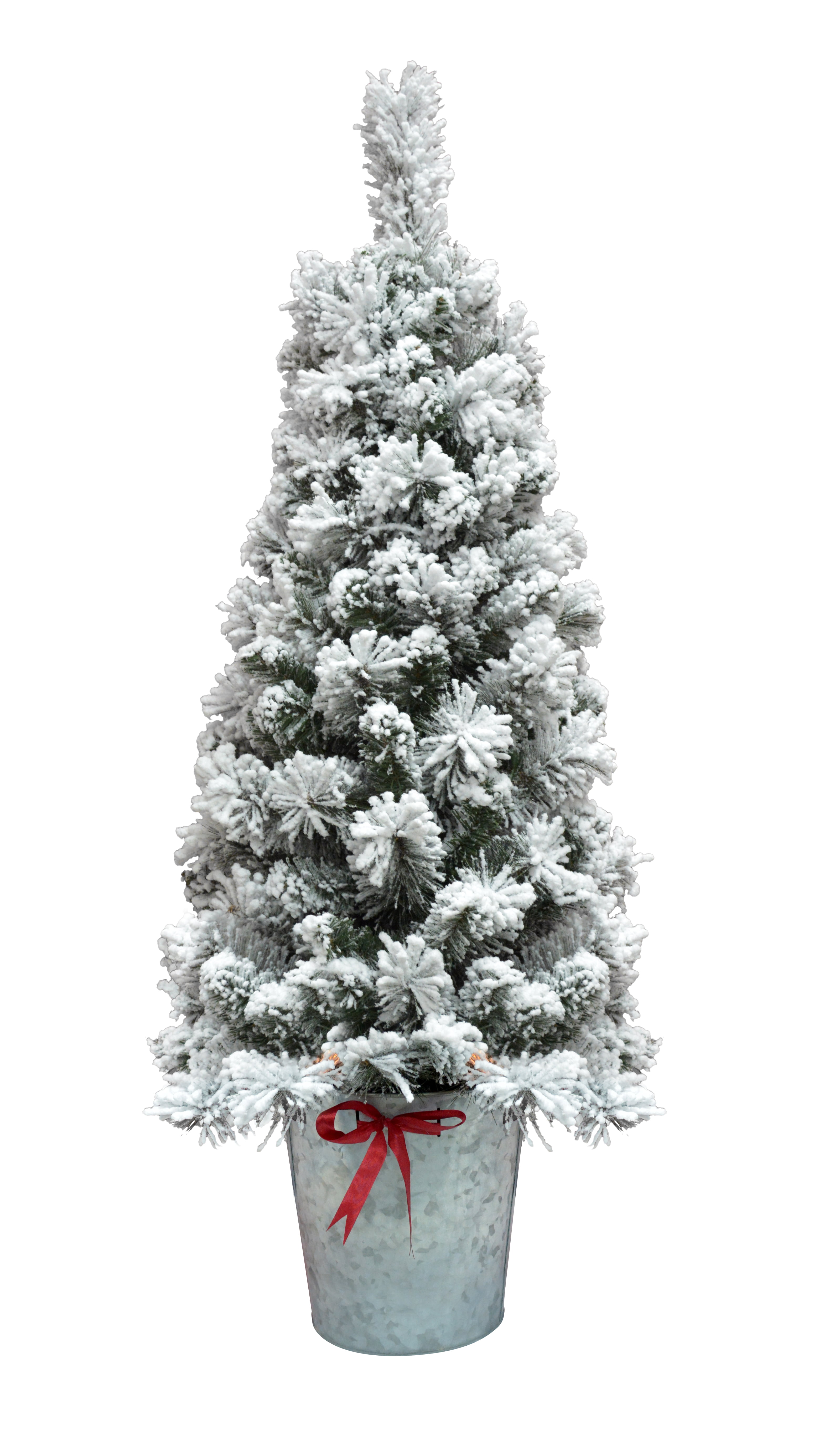 4FT Flocked Pot Christmas Tree - Walmart.com