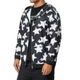 thumbnail image 2 of KOMOO Men Full Zipper Hoodie Sweatshirt Star Print Graphic Oversized Hooded Long Sleeve Pockets Baggy Hoodies, 2 of 9