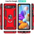thumbnail image 2 of for Google Pixel 6a case Heavy Duty Rugged Full Body Scratch Proof Shockproof Screen Camera Protection Built-in 360 Ring Kickstand Military Hard Back Phone Cover for Men Women Red, 2 of 14