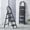 Four-step ladder with black handrail C type - metal pedal, variant on Heavy-Duty 3 4 5-Step Portable Folding Ladder, Supports Up to 500 Lbs, Durable Metal Folding Ladder with Non-Slip Steps, Lightweight And Easy to Carry, Suitable for Home And Industrial Use
