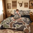 thumbnail image 3 of meiyoeat Hunting Camo R Letter Twin Bedding for Boys Men, Farmhouse Wildlife Duck Print Bedding Comforter Set, Black Reversible, 7pcs, 3 of 6