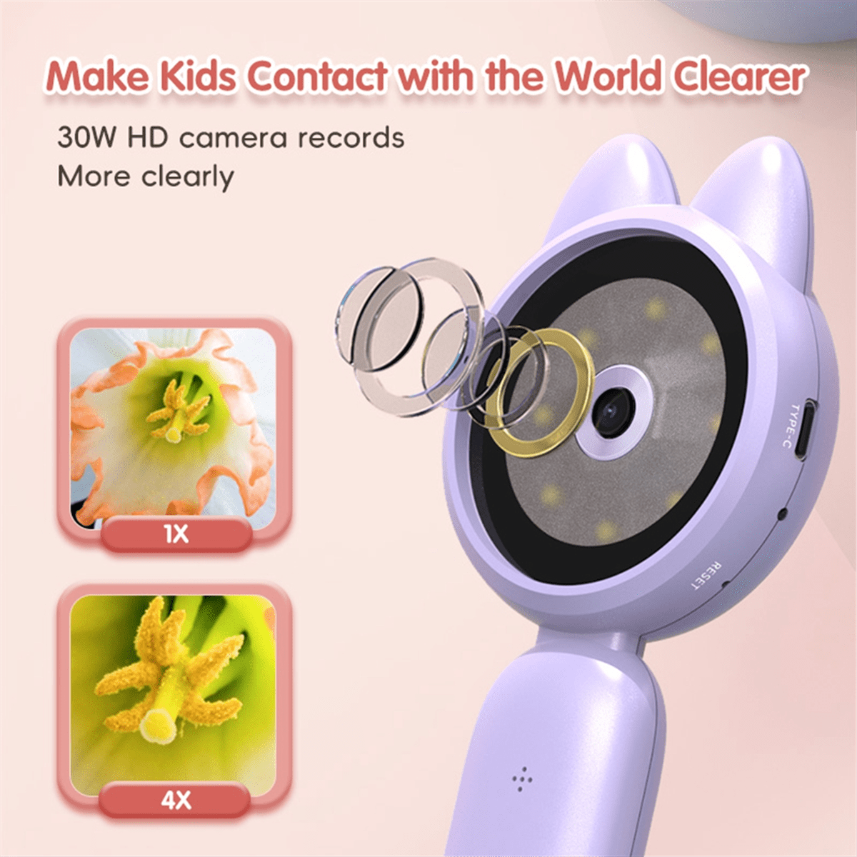 2 Inch Children Microscope Pocket Microscope Portable Electric Digital Magnifying Glass Microscope Outdoor Stem Toy D