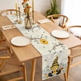 thumbnail image 3 of Table Runner 72 Inches Long for Kitchen Dining, Yellow Gnomes Dresser Scarf Farmhouse, Dining Table Decorations for Wedding/Parties, Spring Floral Bees Daisy Branches 18 x 72 In, 3 of 8