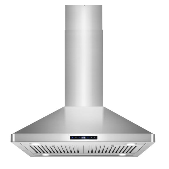 30 in. Lumin Collection Ducted Island Range Hood in Stainless Steel
