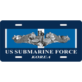 thumbnail image 1 of Navy Korea Service Ribbon With Silver Dolphins License Plate, 1 of 1