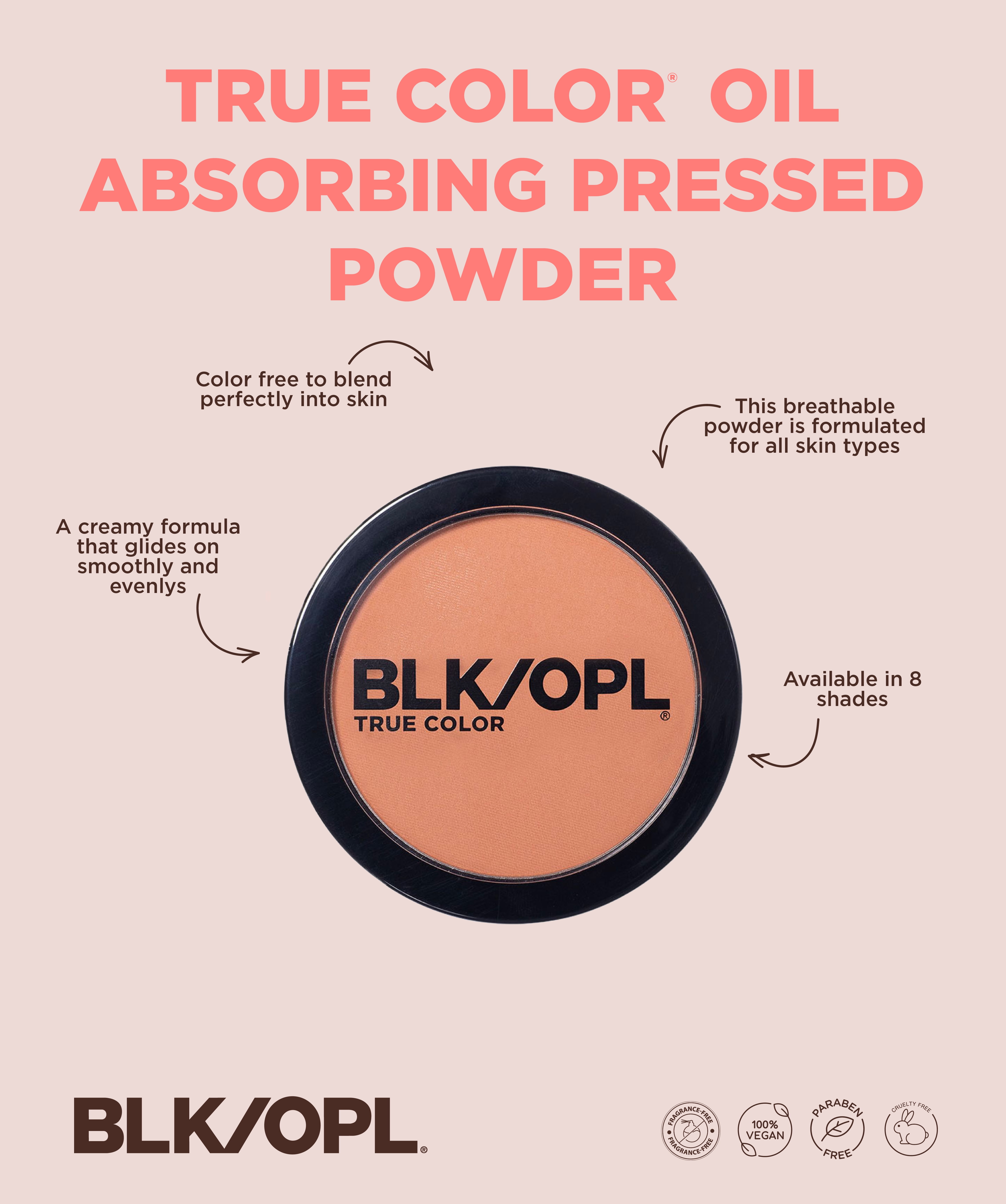 Blk/Opl True Color Pressed Powder, Oil Absorbing, Queen Sugar - 0.31 oz