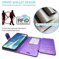 thumbnail image 5 of CoverON Samsung Galaxy Note 20 Wallet Case, RFID Blocking Vegan Leather 6x Card Slot Holder Cover Flip Folio Phone Pouch, Purple, 5 of 7