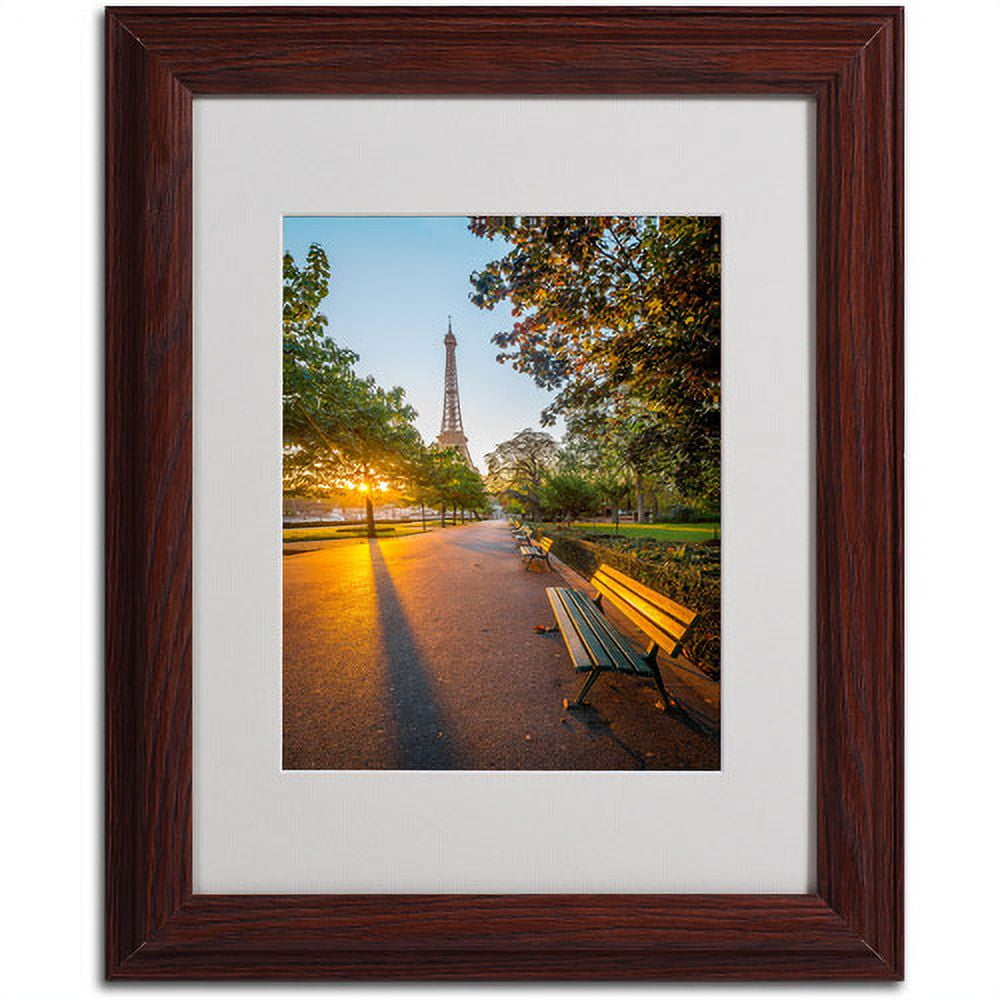 Trademark Fine Art "Crazy Morning Light Paris" Framed Canvas Art by Mathieu Rivrin