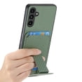 thumbnail image 2 of Magnetic Carbon Fiber Case for Samsung Galaxy A54 5G with Holder Kickstand, Fiber Texture Wallet Phone Case with Card Holder Durable Military Grade Protection Cover for Galaxy A54 5G, Green, 2 of 10