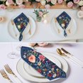 thumbnail image 2 of Cloth Napkins Set of 8 - 20x20 Inches, Navy Blue Flowers Washable Reusable Table Napkins, Spring Vintage Floral Leaves Farmhouse Soft & Absortbent Dining Napkin for Party Wedding Hotel Restaurant, 2 of 8
