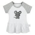 thumbnail image 1 of Animal Clever Mouse Pattern Dresses For Baby, Newborn Babies Skirts, Infant Princess Dress, 0-24M Kids Graphic Clothes (Gray Raglan Dresses, 6-12 Months), 1 of 4
