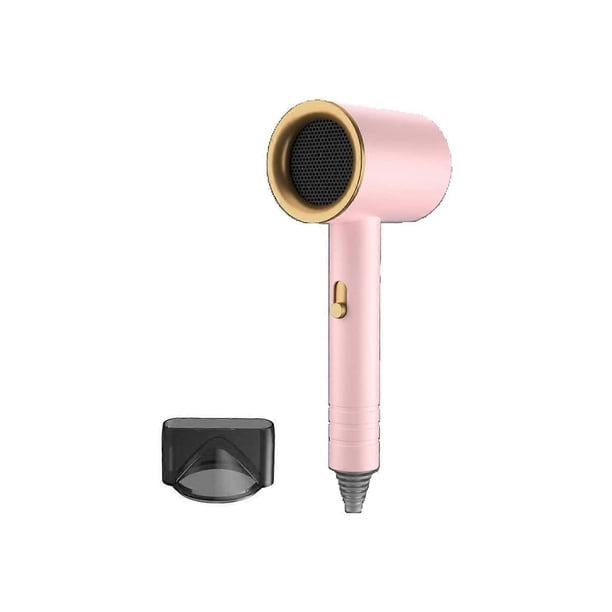 Secador de pelo iónico rosa con tecnología de iones negativos para uso doméstico y en residencias estudiantiles.