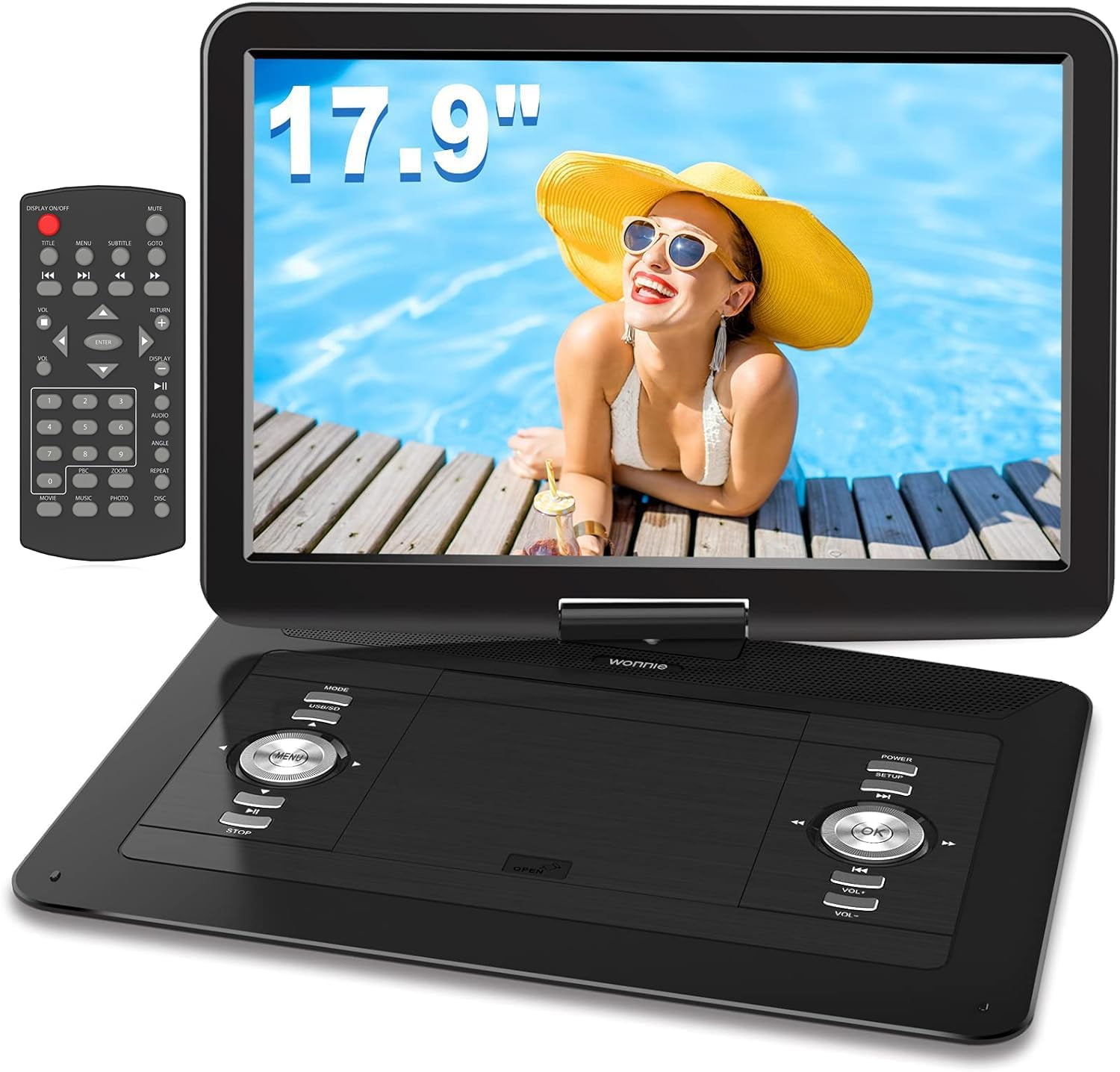 14.1 in. Portable DVD Player with Swivel TFT-LCD Screen, USB, SD